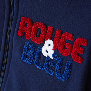Veste à capuche -Rouge & Bleu- Bleu Marine Junior - Olympique Lyonnais