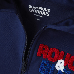 Veste à capuche -Rouge & Bleu- Bleu Marine Junior - Olympique Lyonnais