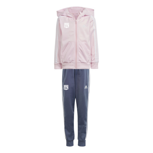 Girl's Pink and Blue 3S SHINY Tracksuit Set - Olympique Lyonnais