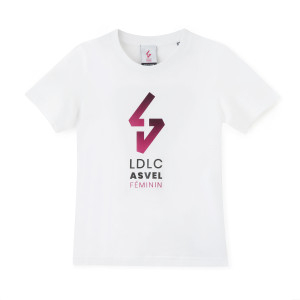 Junior's LDLC ASVEL Féminin Big Logo White T-Shirt - Olympique Lyonnais