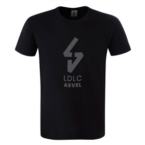 T-Shirt Big Logo LDLC ASVEL Ton sur Ton Noir Mixte