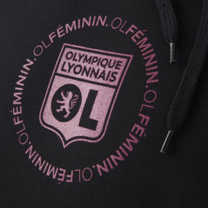 Sweat à capuche OL Féminin Noir Mixte - Olympique Lyonnais