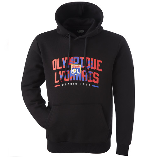 Sweat à capuche Unity Noir Mixte - Olympique Lyonnais