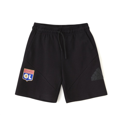 Junior's Black FI LOGO Shorts - Olympique Lyonnais