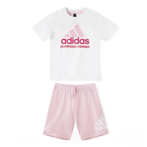 Girl's White and Pink BL Set - Olympique Lyonnais