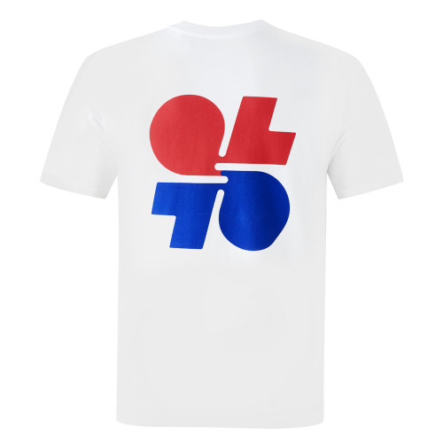 Unisex White OL Mirror T-Shirt - Olympique Lyonnais