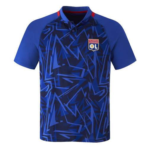 Men's Training Strike Navy Blue Polo - Olympique Lyonnais