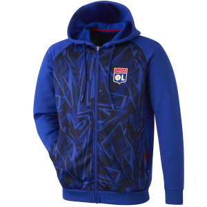 Men's Training Strike Navy Blue Hooded Jacket - Olympique Lyonnais