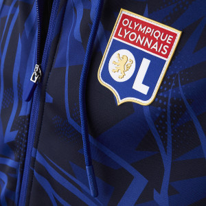 Men's Training Strike Navy Blue Hooded Jacket - Olympique Lyonnais