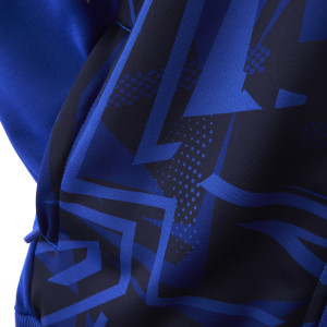Junior's Training Strike Navy Blue Hooded Jacket - Olympique Lyonnais