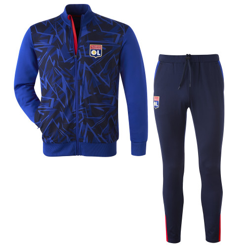 Men's Training Strike Navy Blue Tracksuit Set - Olympique Lyonnais