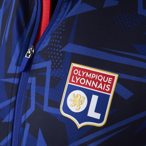 Men's Training Strike Navy Blue Tracksuit Set - Olympique Lyonnais