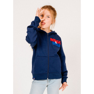 Veste à capuche -Rouge & Bleu- Bleu Marine Junior - Olympique Lyonnais