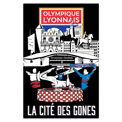 La Cité Des Gones 40 x 60 cm Sign Poster - Olympique Lyonnais
