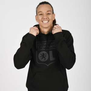 Sweat à capuche Basic Ton sur Ton Noir Junior - Olympique Lyonnais