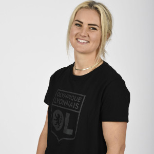 Junior's Black Tone on Tone Basic T-Shirt - Olympique Lyonnais