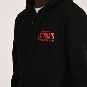 Veste à capuche Instinct Noire Junior - Olympique Lyonnais