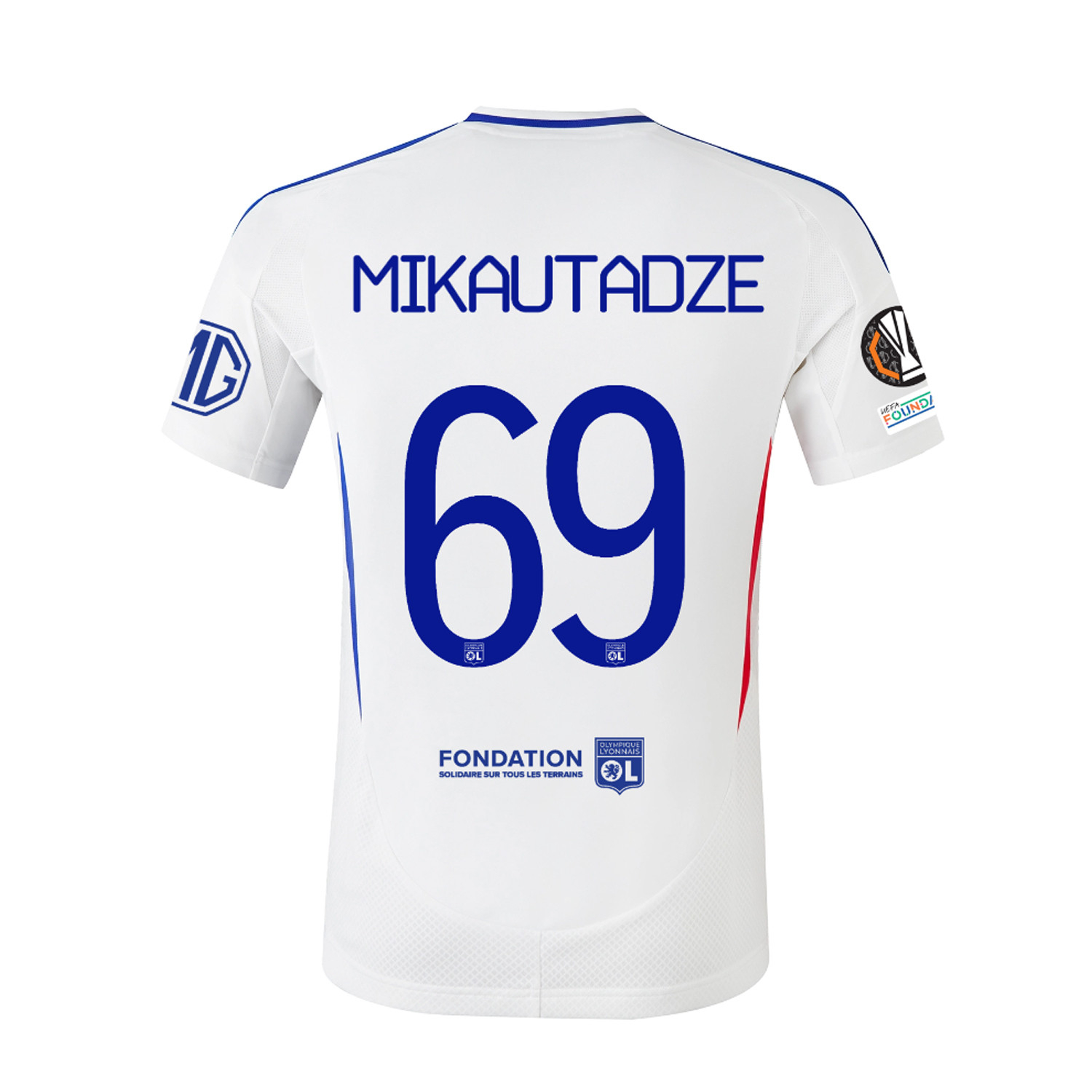 Mikautadze 2425 Men's Europe Home Jersey Olympique Lyonnais