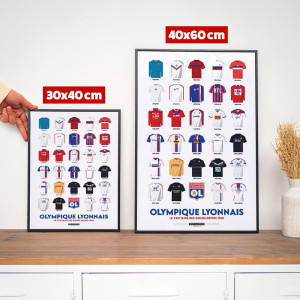 Historical Jerseys 40 x 60 cm Sign Poster - Olympique Lyonnais