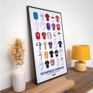 Historical Jerseys 30 x 40 cm Sign Poster - Olympique Lyonnais