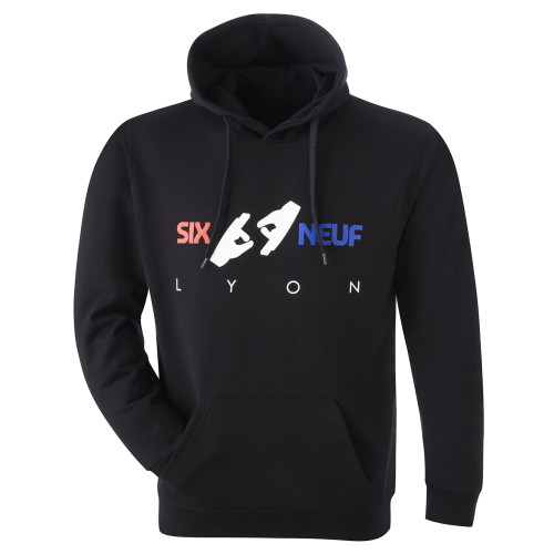 Unisex Six-Neuf Black Hoodie - Olympique Lyonnais