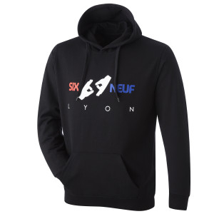 Unisex Six-Neuf Black Hoodie - Olympique Lyonnais