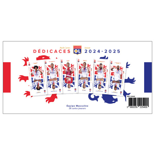 Pack cartes à dédicacer Effectif Masculin saison 24-25 - Olympique Lyonnais