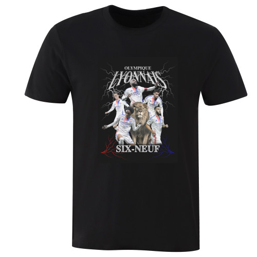 24-25 Unisex Black Players T-Shirt - Olympique Lyonnais