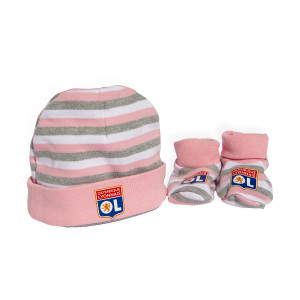 Baby Girl Slippers and Beanie Birth Kit - Olympique Lyonnais