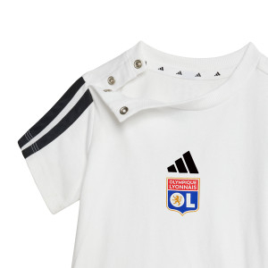 Ensemble T-Shirt - Short 3S Blanc et Noir Bébé - Olympique Lyonnais