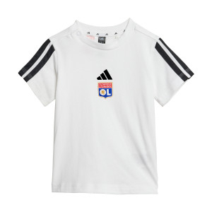Ensemble T-Shirt - Short 3S Blanc et Noir Bébé - Olympique Lyonnais