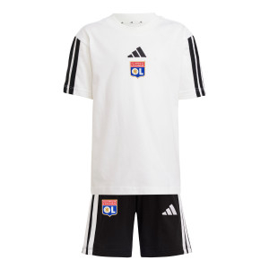 Junior's White and Black T-Shirt - Shorts Set