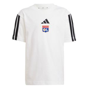 Ensemble T-Shirt - Short 3S Blanc et Noir Junior - Olympique Lyonnais