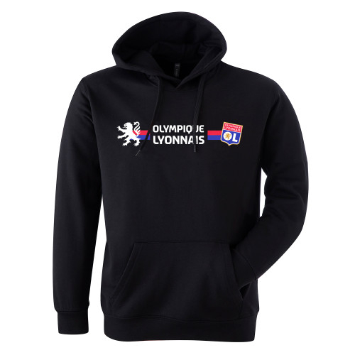 Unisex Ferveur Black Hooded Sweatshirt - Olympique Lyonnais