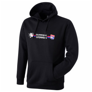 Unisex Ferveur Black Hooded Sweatshirt - Olympique Lyonnais