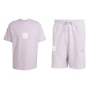 adidas men's purple T-shirt and shorts
