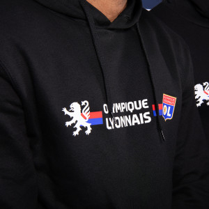 Unisex Ferveur Black Hooded Sweatshirt - Olympique Lyonnais