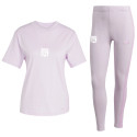 Teeshirt mauve et legging mauve femme