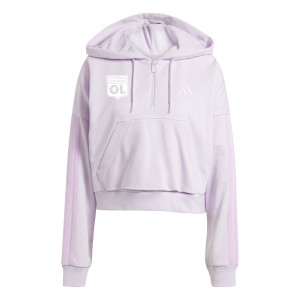 Sweat à capuche 1/4zip 3S Rose Femme
