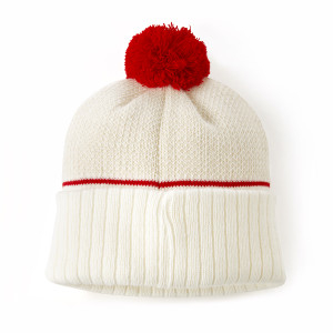 Bonnet Pompon OL Lyonnes Beige Mixte - Olympique Lyonnais