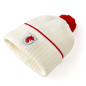 Bonnet Pompon OL Lyonnes Beige Mixte - Olympique Lyonnais