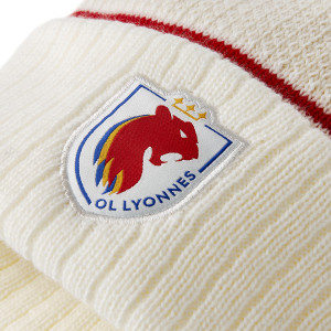 Bonnet Pompon OL Lyonnes Beige Mixte - Olympique Lyonnais