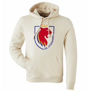 Sweat à capuche Beige Mixte Blason - Game ON - OL Lyonnes