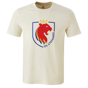 T-Shirt Beige Mixte Blason - Game ON - OL Lyonnes