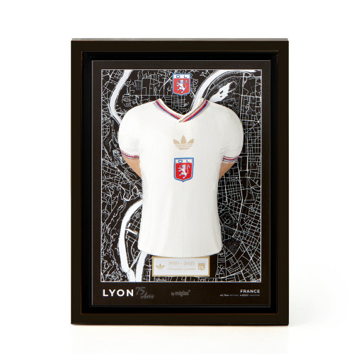 75 Years Mini Jersey Frame - Olympique Lyonnais