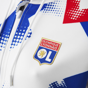 Veste OL à capuche Training Fusion Blanche Femme - Olympique Lyonnais