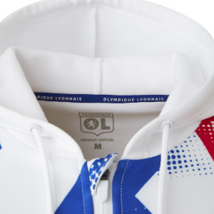 Veste OL à capuche Training Fusion Blanche Femme - Olympique Lyonnais