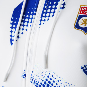 Veste OL à capuche Training Fusion Blanche Femme - Olympique Lyonnais