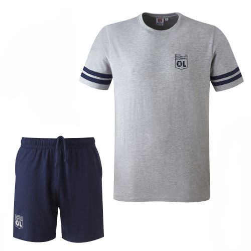 Pyjama OL Gris Chiné Homme - Olympique Lyonnais