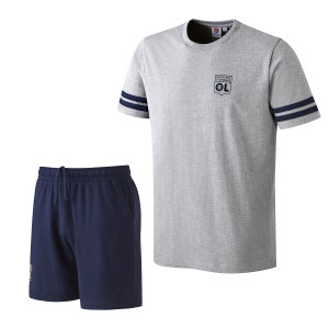 Pyjama OL Gris Chiné Homme - Olympique Lyonnais